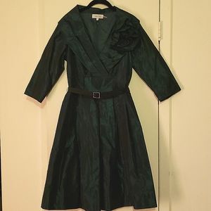 Teri Jon Emerald Green taffeta dress